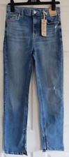 M&S High Waisted SLIM Fit STRAIGHT Leg SPLIT HEM Jeans_Various