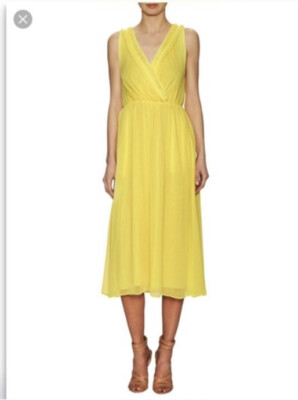 Rachel Roy Women's Yellow Chiffon MIDI Dress Sz 6 | eBay