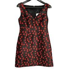 J. Crew Collection Size 4 Jacquard Sheath Dress In Cherry Print Cherries Red