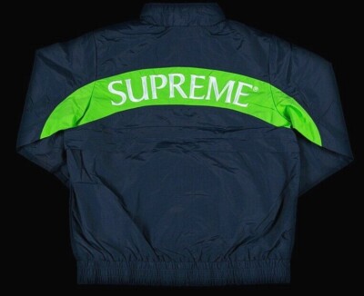 Supreme Arc Track Jacket Navy Size L Mens FW17 Zip Up | eBay