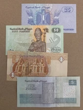 4 Pcs Egyptian Pound Banknote Set World Paper Money Egypt Currency Lot UNC CU
