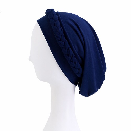 Turbante trenzado hiyab musulmán mujer envoltura para la cabeza gorra de quimioterapia gorro sombrero bufanda - Imagen 18 de 22