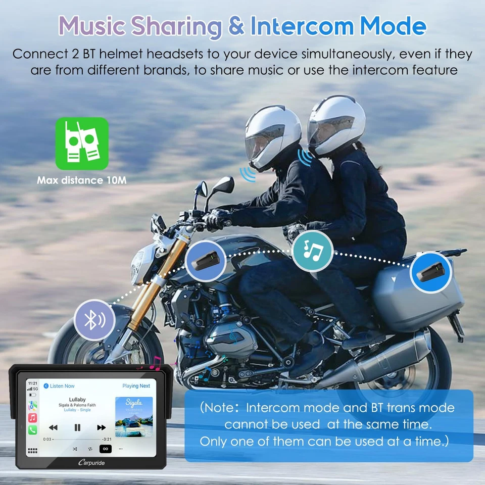 Carpuride W502B Pro Autoradio Carplay Android Auto BT Trans Wasserdicht BMW Moto - Bild 3 von 4