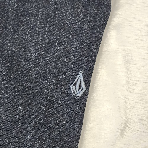 Volcom Jeans Mens 38x32 Blue Solver Modern Straight Stretch Dark Denim - Picture 9 of 17