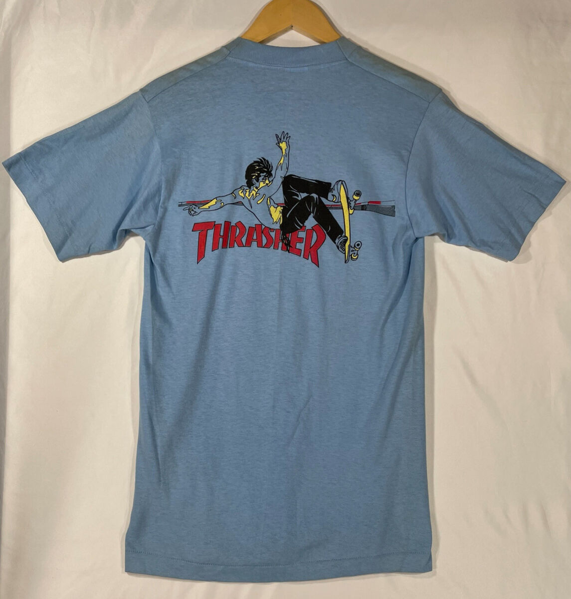 【高品質】 Vintage NOS/Deadstock T-Shirt Blue Magazine Thrasher 80s ウエア