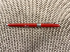 Vintage 1950  s IBM Logo Advertising Ruwe USA Cherry Red Pen RARE Excellent