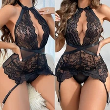 Teddy Bodystocking Set Underwear Sleepwear Sexy Lingerie Clubwear Dress Bodysuit