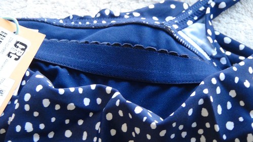 Kona Sol Swimsuit Womens One Piece Removeable Pads Polk-a-dot Blue Size 14 - Picture 7 of 22