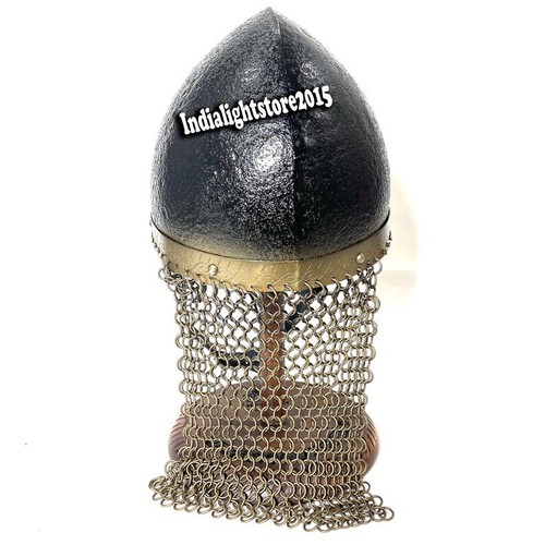Medieval Norman Mask Helmet Armor Spartan Greek Warrior With stand - Picture 3 of 5