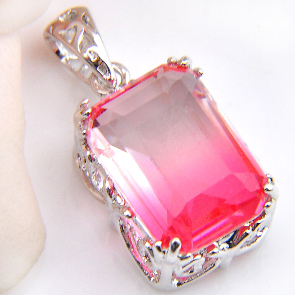 Pink tourmaline heart pendant necklace