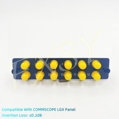 Fiber Optical Adapter Panel with 12 ST Simplex SM OS2 Compatible COMMSCOPE LGX