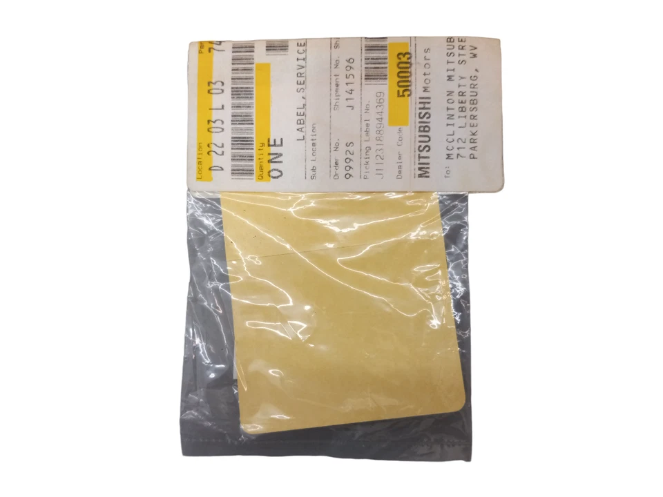 Etiqueta de servicio del motor Mitsubishi Lancer 2008 P/N 7430A731 pieza original OEM nueva Foto 2 de 4
