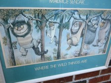 Maurice Sendak, "Where The Wild Things Are" poster, framed 20"x26"