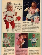 1965 PAPER AD Ideal Thumbelina Doll Spank Me Mattel Baby Pattaburp First Step