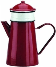 ibili Coffee Pot Roja with Filter 1,5 l of Enamelled Steel in red/White
