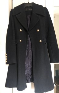 zara blue wool coat