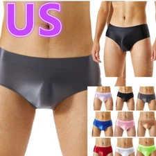 Men Smooth Glossy Low Rise Briefs Panties Underwear Bikini Boxer Thong Shorts