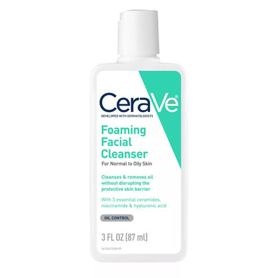 CeraVe Face Wash   Foaming Cleanser, Oily Skin Formula, Hydrating, 16oz Bottle