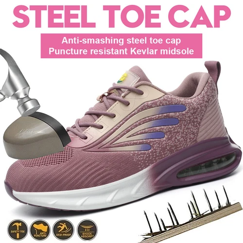 Damen Stahlkappe Sicherheitsschuhe Leichte Schutzschuhe S3 Sneaker Arbeitsschuhe - Bild 28 von 33