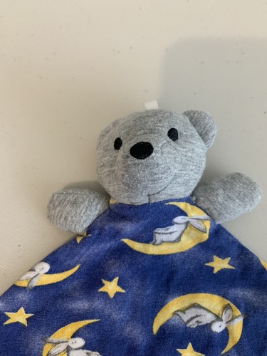 Sleep On It Lovey Baby Blanket Bear Plush Knotted Corners Blue Moon Bunnies 7x7 - Picture 8 of 8