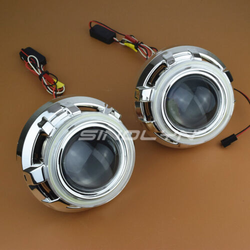 LED Angel Eyes Devil Eye Car Projector Lens Bi-xenon Headlight DRL Auto Tuning - Bild 3 von 12
