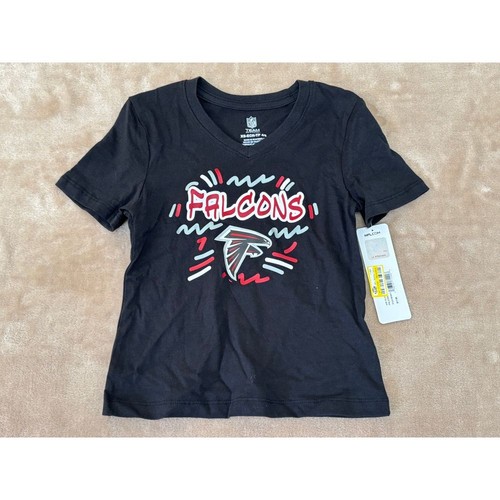 NFL Atlanta Falcons Girls' Graphic Tee, Black, XS (4/5)