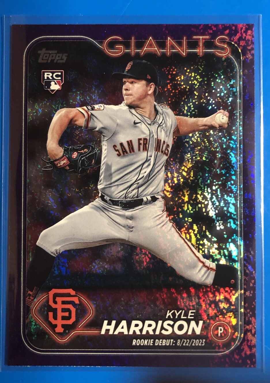 2024 Topps Update #US83 Kyle Harrison /799 Purple Holofoil Giants RC