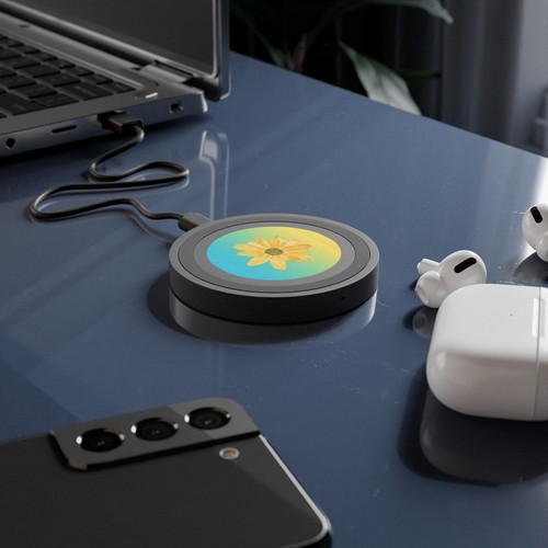 Floral Wireless Charging Pad, Tech Gift, Eco-Friendly Desk Accessory, Home - 第 13/13 張圖片