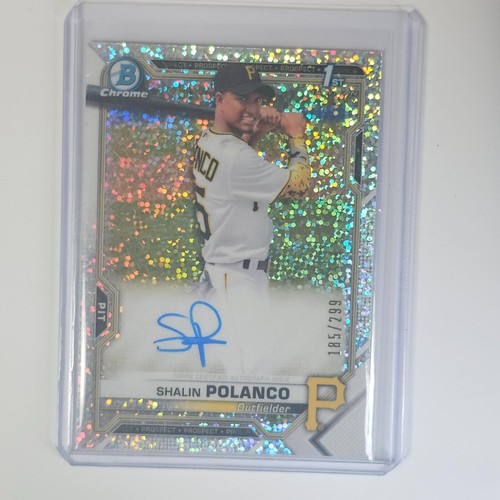 2021 Bowman Chrome Prospect Speckle Refractor Shalin Polanco Auto /299