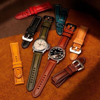 Herren Echtleder Uhrenarmbänder passend für Panerai PA441 PAM01661 Serie...
