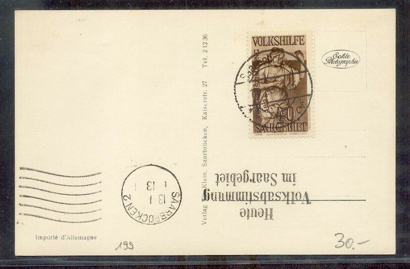 Saar 199 Beautiful Stamp (R0979