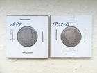 (2) Barber Quarters / 1898 / 1909 D / Free Shipping / DS2bq