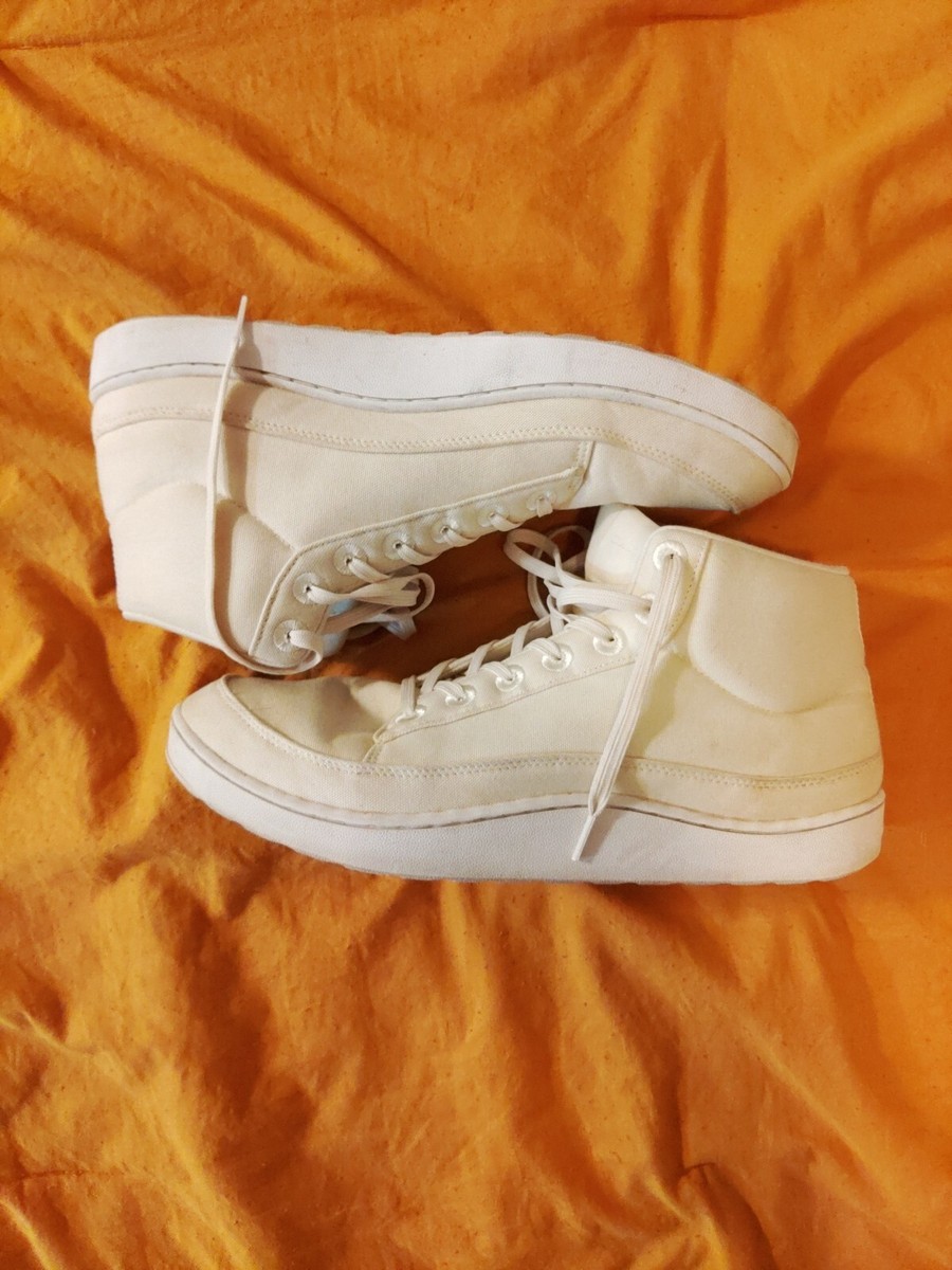 Allbirds Mens CPM Canvas Pacer Mid Top Sneakers Size 13m Cream White Lace Up