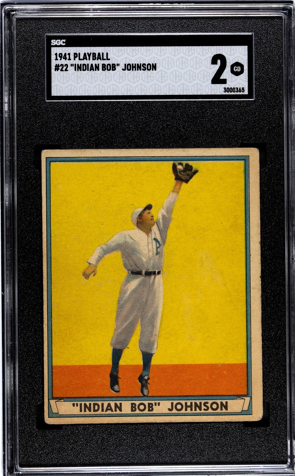 1941 PLAYBALL Baseball card #22- INDIAN BOB JOHNSON- A'S- GRADED-SGC-2!