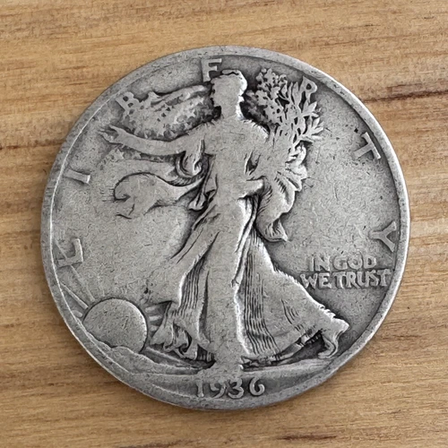 1936 Walking Liberty Half Dollar, Fine Condition and 90% Silver