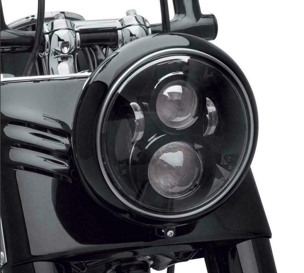 DOT 7 Inch Chrome LED Headlight Projector Halo Ring Hi-Lo Beam For Motorcycle