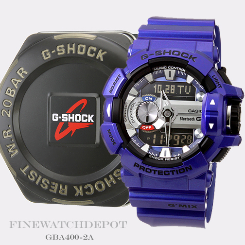 Casio G-shock G'mix Gba400-2a Blue Bluetooth Smart Music Casio G-shock G'mix Gba400-2a Blue Bluetooth Smart Music