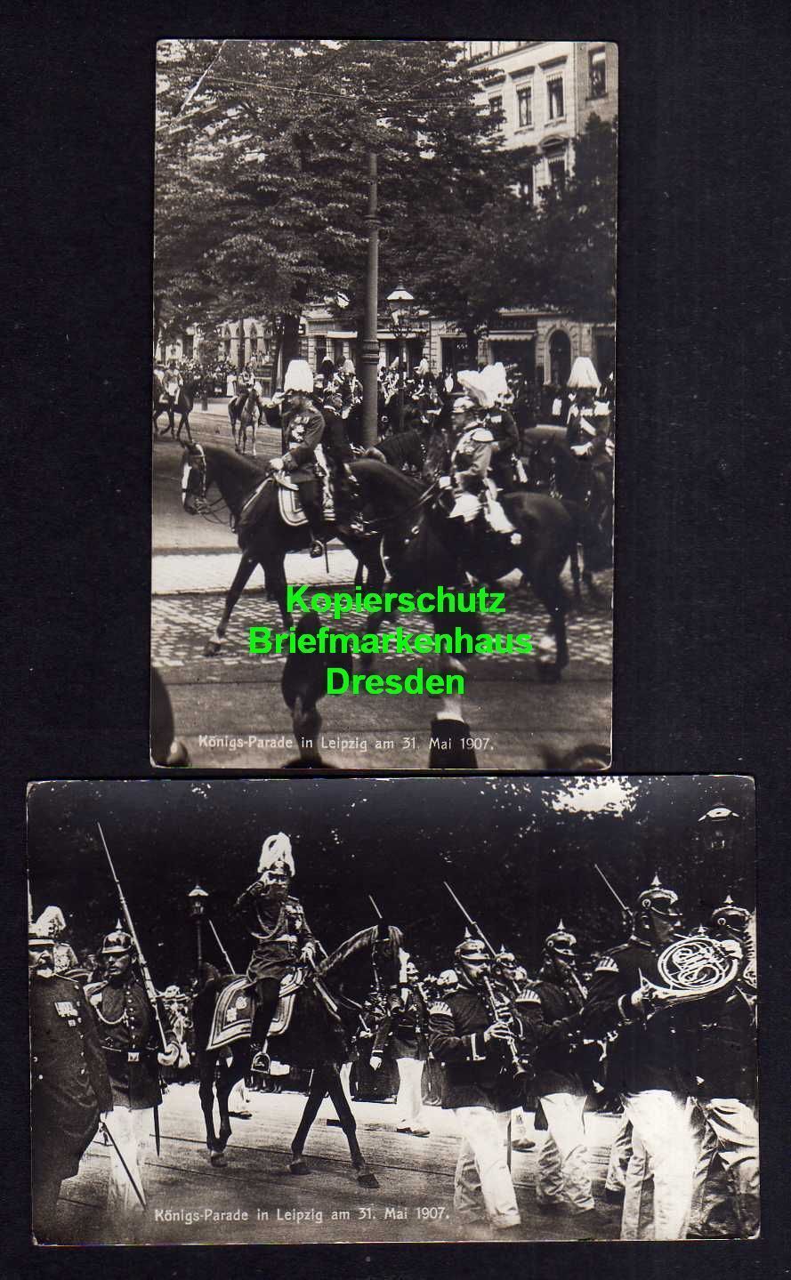 Details zu  116084  14 AK Leipzig Königsparade Fotokarte 31. Mai 1907 Tribüne Reiter Militär Neue Popularität
