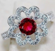 2CT Treated Ruby  Topaz 925 Solid Sterling Silver Ring Jewelry Sz 6 LB1-3