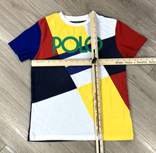 Polo Ralph Lauren Shirt Boys M 10-12 Multi Color Classic Fit Geometric Block Tee