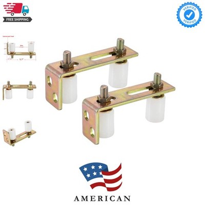 Slide Gate Guide Roller with L Post Bracket, Adjustable Dual Nylon Rollers Ga...