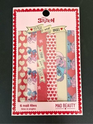 Disney Stitch & Angel Nail File Set - Pink, Red & Cream Designs