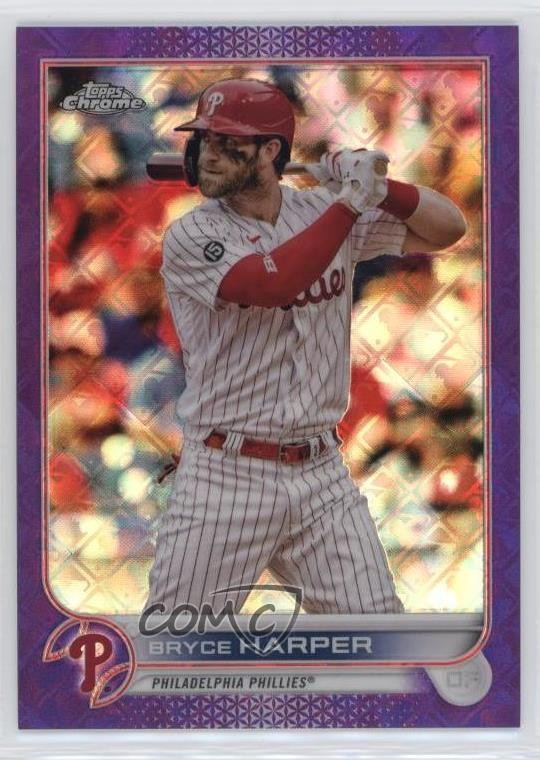 2022 Topps Chrome Logofractor Edition Purple Refractor /250 Bryce Harper #18 ia4