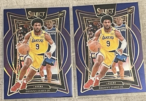 Bronny James RC 2025 Select Concourse Retail Prizm & Base Rookie Lakers Lot of 2