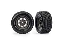 Dirt Oval Gray Rear Wheels w/ Hoosier Tires (2)
