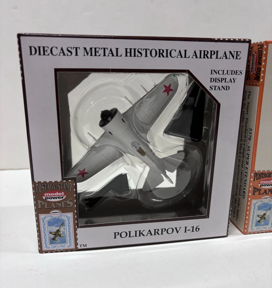 Model Power Lot of 3 Die Cast Planes, Concorde Polikarpov Etendard Postage Stamp - Image 4 of 4