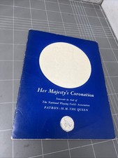 VINTAGE BOOK HER MAJESTY CORONATION NATIONAL PLAYING FIELDS QUEEN ELIZABETH