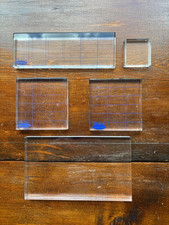 Set of 5 Clear Acrylic Stamp Blocks, The Paper Studio Multiple Sizes Craft Stamp