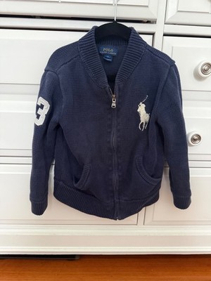 5T Ralph Lauren Polo faded navy zip up sweater jacket