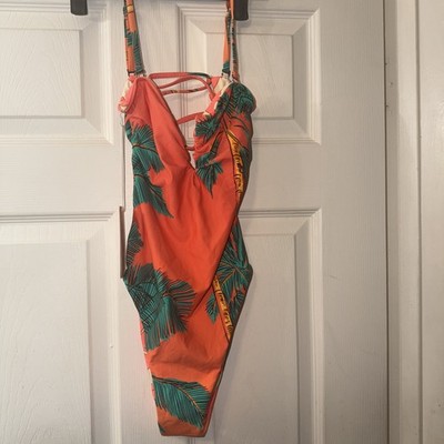 Maaji Cali Sunset Soleil Entero Reversible One-Piece Swimsuit Size M NWT Bandeau
